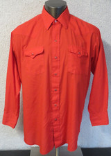 Vintage Panhandle Slim Red Pearl Snap Shirt Button Front Size 17 1/2 34 USA Made