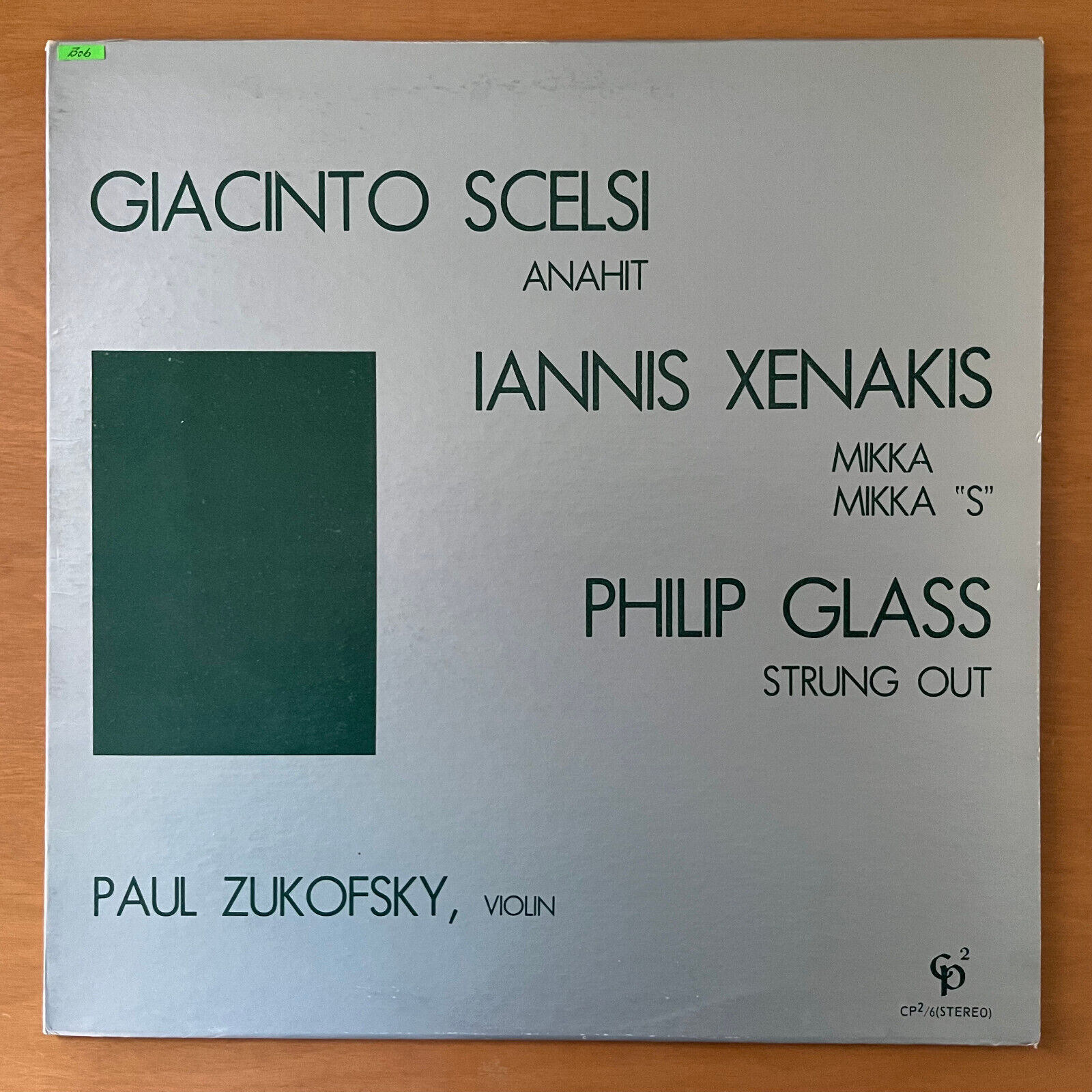 LP - Paul Zukofsky - Scelsi / Xenakis / Philip Glass "Strung Out" - 1976 GP2