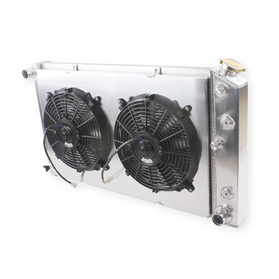 For 1971-74 Cadillac DeVille Calais Eldorado Fleetwood 4 Row shroud Fan Radiator - Image 4 of 4