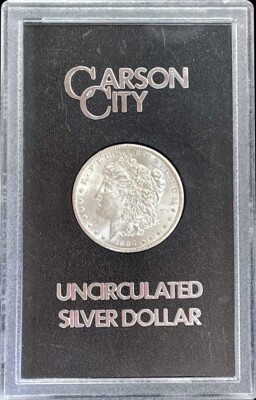 1884 CC CARSON CITY MORGAN SILVER $1 DOLLAR GSA HOARD COIN BOX