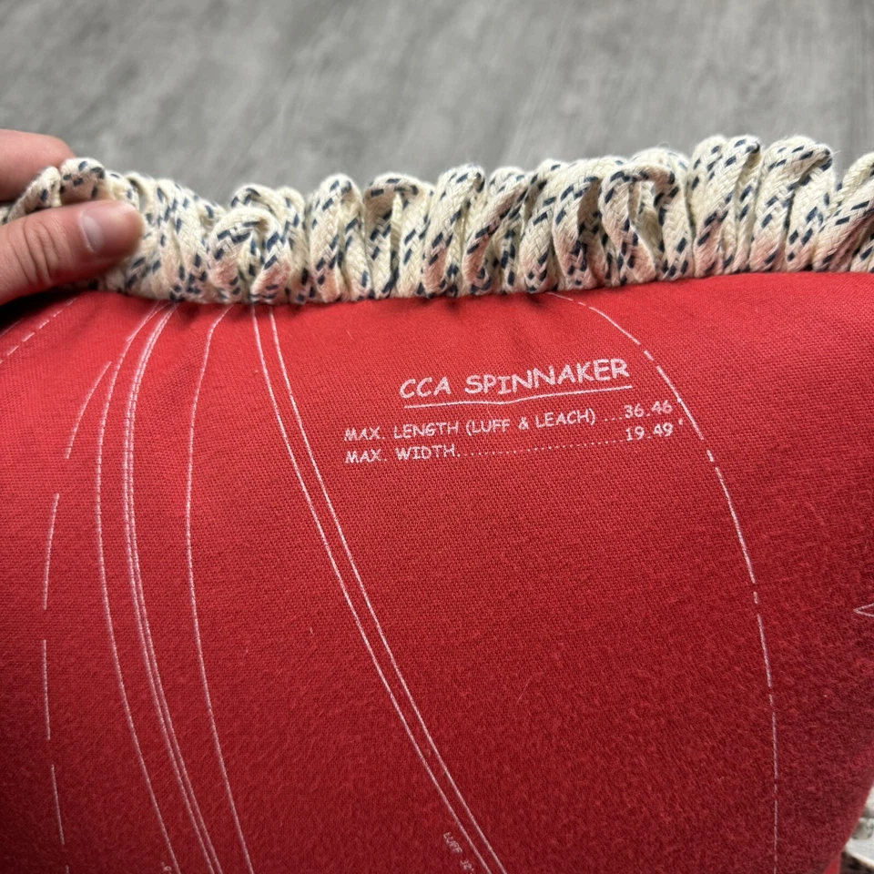 РЕДКАЯ ВЕРЕВКА SPINNAKER RALPH LAUREN ПАРУСНЫЙ КРАСНЫЙ ПЕЧАТЬ МОРСКОЙ ЛОДКИ БРОСИТЬ ПОДУШКИ - Изображение 3 из 4