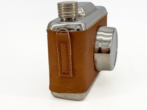 Urban Outfitters Vintage Style Camera Flask Stainless Leather NWT Photography - Picture 9 of 10