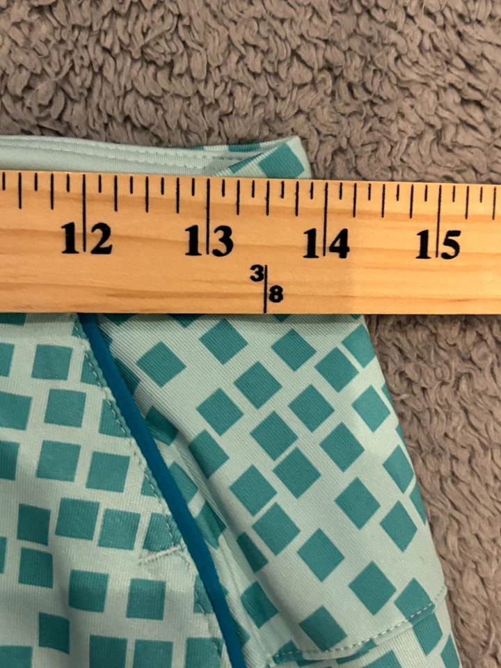 Nike Skort Womens Small Dri-FIT UV 17" Grid Print Golf Aqua Blue Green Pockets - Image 3 of 4