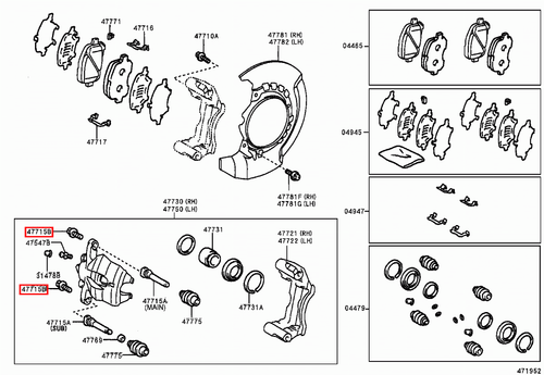 Genuine Pruis ZVW55 ZVW51 ZVW50 RAV4 ACA30 Front Disc Brake Caliper Bolt x2 - Picture 19 of 20