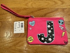 Justice Girls Small Pink Bag Initial Letter Name J, Stars Alien Girl Power Bolt