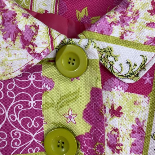 Multiples Women’s Top Large Pink And Green Floral Blouse Overshirt Half Sleeve - Picture 4 of 13