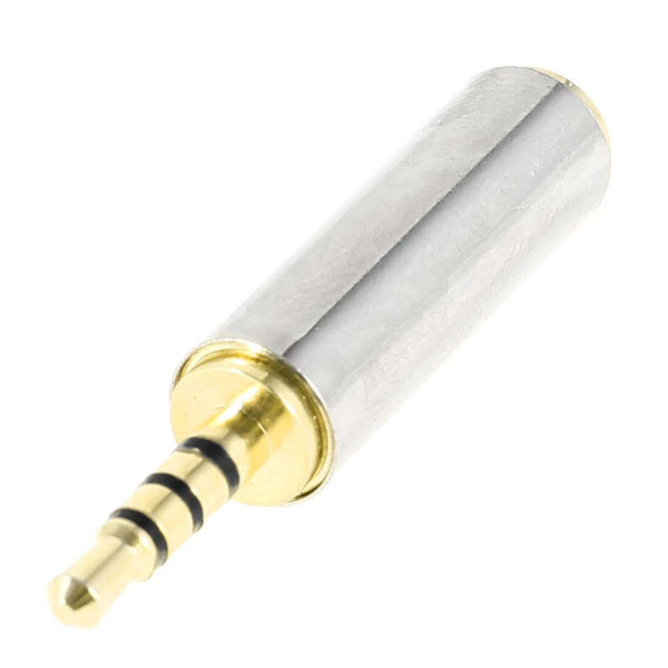 Argenté Audio Haut-Parleur 4 pôles connecteur 3,5 mm femelle vers mâle 6,35 mm - Photo 1/1