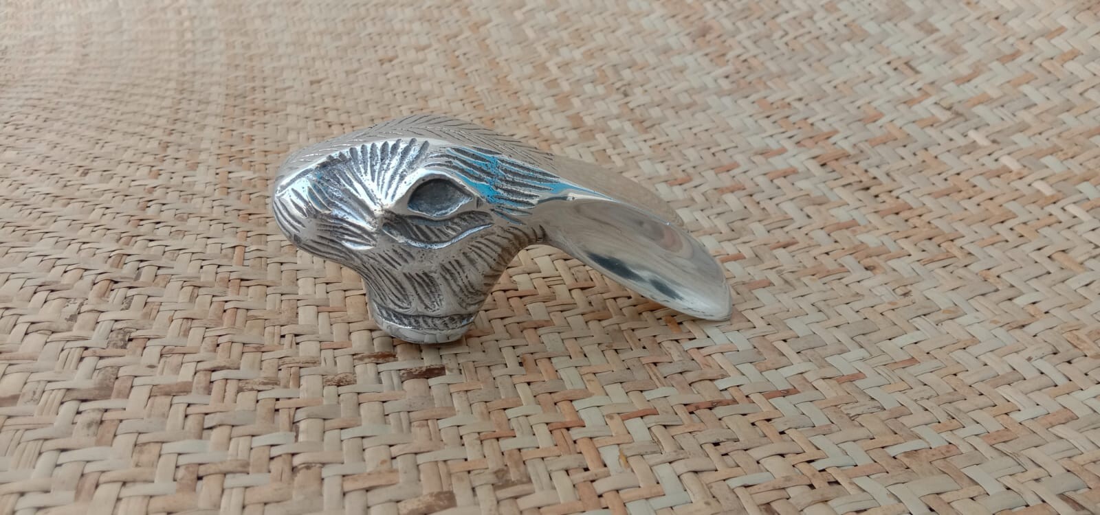 Antique Handmade Walking Stick Handle Solid Brass… - image 6