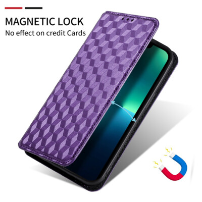 For Xiaomi Poco F5 Pro, Luxury Card Slots Flip Leather Wallet Grid Case Cover