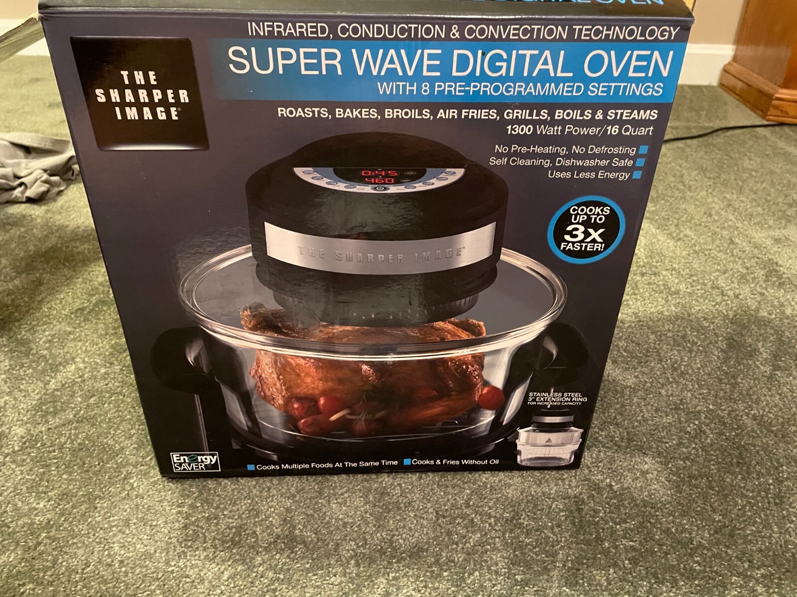 The Sharper Image 8217 Super Wave 1300 Watt 16 qt oven LOW COOKING RACK