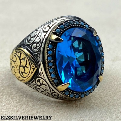 Bague homme en argent fait main, argent sterling 925, bague turque