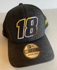 Kyle Busch New Era Numbers Shadow Tech 39THIRTY Flex Hat - Black.  Size Med/Lg