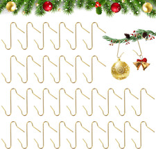 Ornament Hooks, 100 Pack Ornament Hangers, Christmas Ornament Gold 100 Pcs New