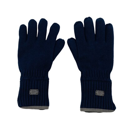 Camel Active Mens Dark Blue Cotton Insulated Warm Knit Gloves Size XL