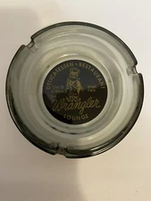 Vintage Great Falls Montana Glass Ashtray The Wrangler Lounge.   EB17