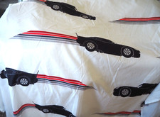 Disney Pixar Cars Lightyear Flat Twin Sheet 66 x 96 White Black Red Gray Stripes