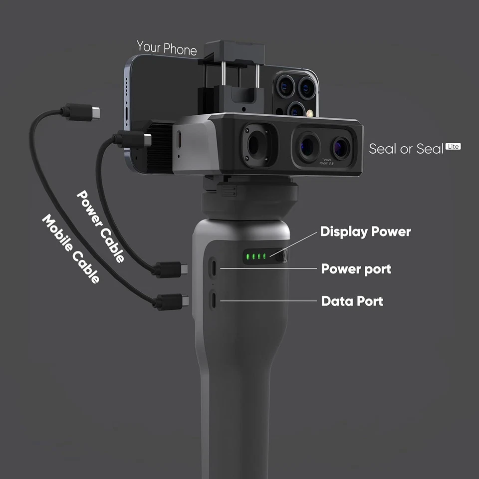 Empuñadura inteligente portátil 3DMakerpro conexión al teléfono para escáner 3D Seal/Seal Lite Foto 3 de 4