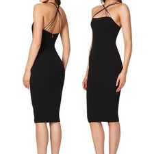 Revolve, Nookie Trinity Two Way Midi Dress in Black Size XL, Luxury, Classic