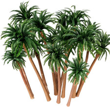 15-Pack Miniature Palm Trees with Flexible Stems 4-6.3 Inch Green Plastic