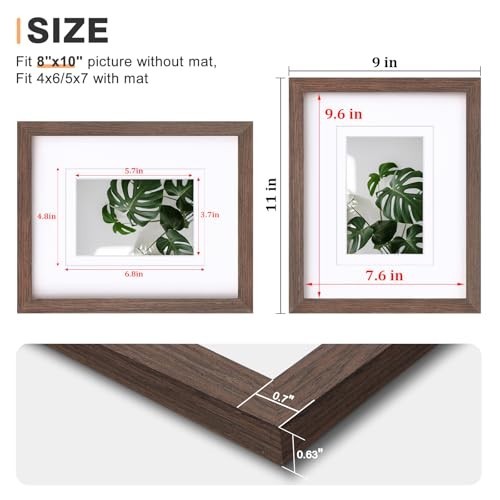 Rustic Picture Frame Set Set of 4 Wood Picture Frames, 8x10 or 4x6/5x7, Brown Rustic Display | eBay