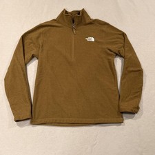 The North Face Pullover Mens M Green 1/4 Zip Fleece Mock Neck Hiking Layer