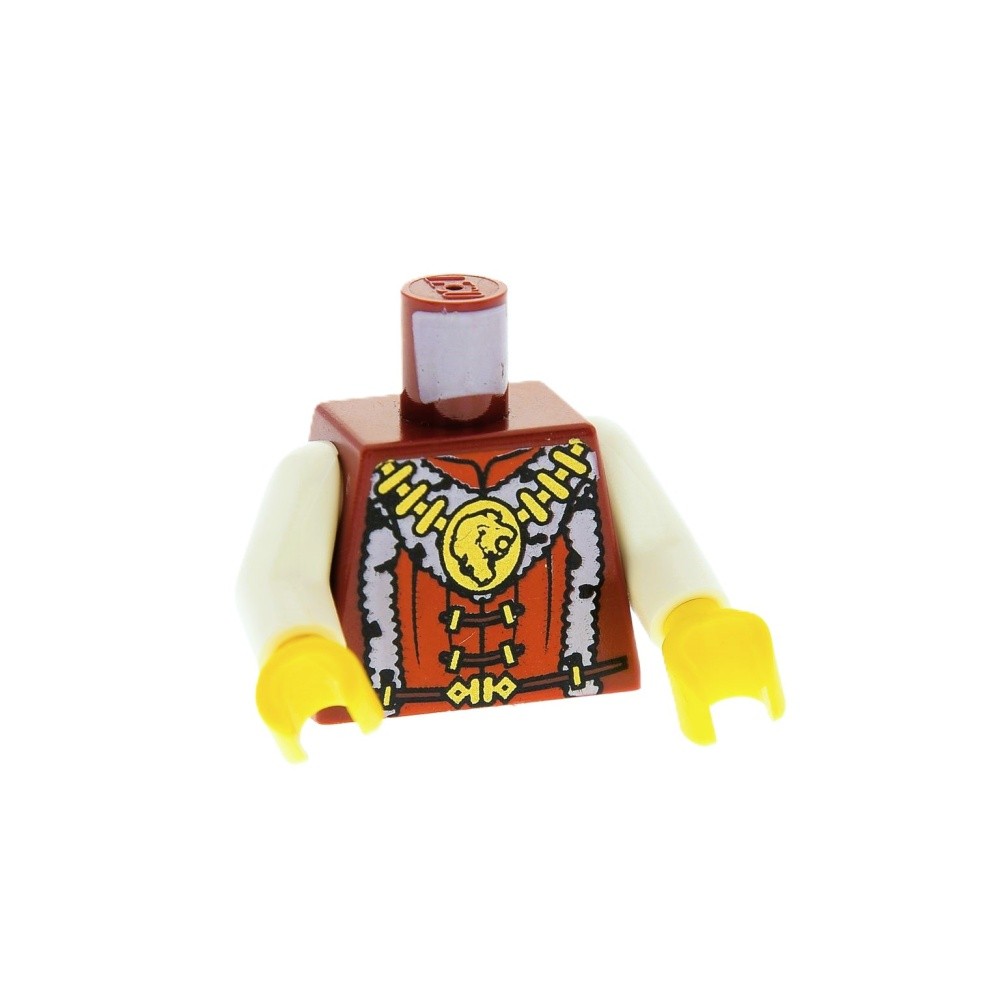 1x lego Torso Mini Figurine Knight Castle Kingdoms Prince Fur Lion cas470