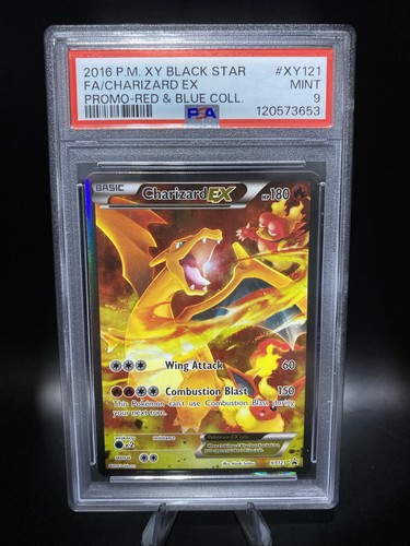 Pokemon Charizard EX Black Star Promo XY121 Red & Blue Coll. PSA 9