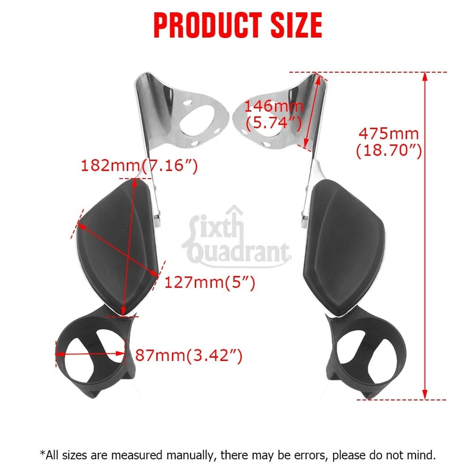 Reposabrazos traseros de pasajero con portavasos para Harley Touring Tri Glide 2014-19 Foto 2 de 4