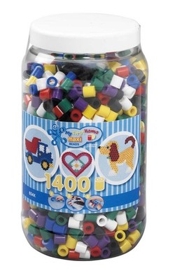 HAMA BÜGELPERLEN MAXI 1400 STÜCK DOSE FARBEN-MIX FARBENMIX VOLLTONMIX 8540 NEU
