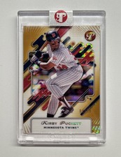 2025 Topps Pristine Kirby Puckett #173 Encased Gold Pulsar Refractor 04/50 Twins