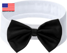 Dog Tuxedo Bow Tie Collar Handcrafted Adjustable Cotton Formal Collars Pet Cat P