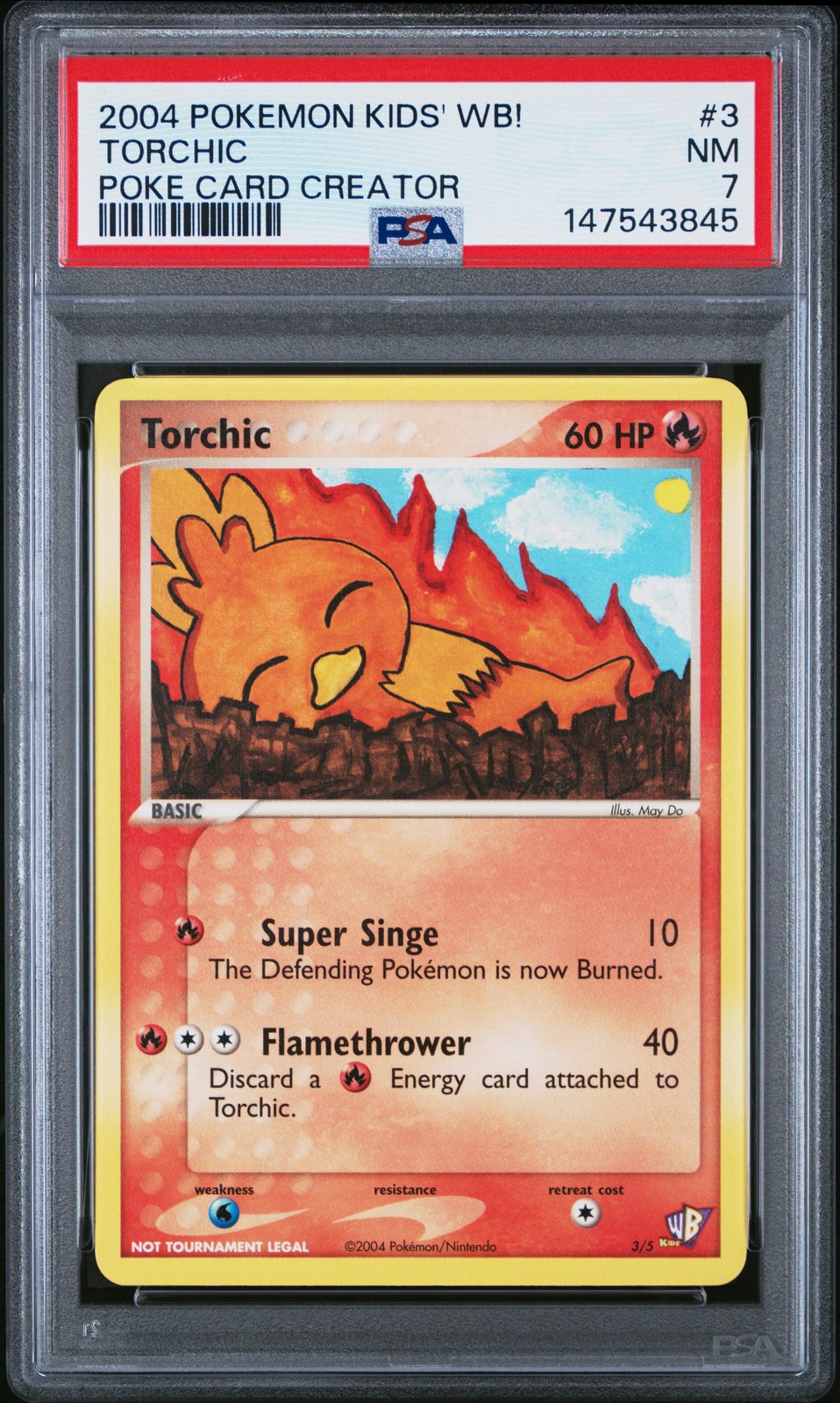 2004 POKEMON KIDS' WB! POKE CARD CREATOR #3 TORCHIC PSA 7