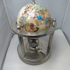 Mother of Pearl World Globe Clock, Hygrometer...