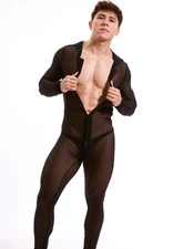 N2N Bodywear Men's Deep Dive X 1pc Onezee, Size XL Black NWT