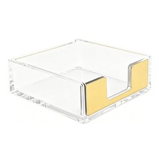 Sticky Note Holder Gold Memo Pad Holder 3x3 Post it Notes Dispenser Yellow Gold