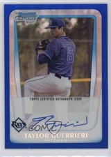 2011 Bowman Draft Chrome Prospects Blue Refractor /150 Taylor Guerrieri Auto c5b