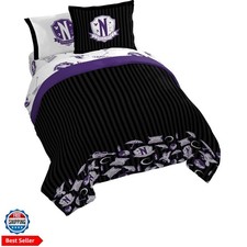 Wednesday Addams Queen Comforter Set - 7 Piece Bedding Includes Sheet Set & P...