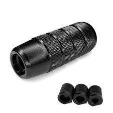 Car Shifter Knob 95mm/3.74" Aluminum Alloy Weighted Shift Knob with 3 Black