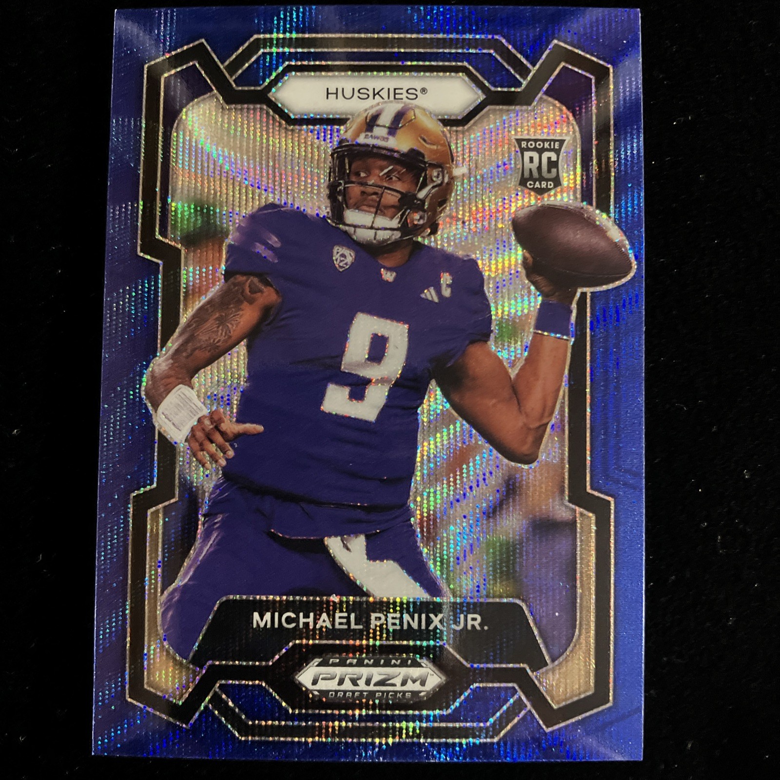 2024 Panini Prizm Draft Picks - Michael Penix Jr. #101 Blue Wave Prizm /249 (RC)