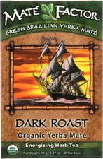 20 Count Organic Yerba Mate Dark Roast Tea Bags by The Mate Factor