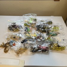 Huge Lot of Bass Spinner Baits 2 and 1/2 Pounds Over 50 Lures Mixed Bag Fishing