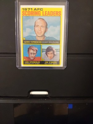 1972 Topps Garo Yepremian Jan Stenerud Jim O'Brien #7 FOOTBALL CARD DOLPHINS