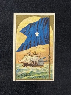 1886 N17 Allen Ginter Naval Flags Tobacco Trimmed Ad UNITED STATES Comm. Pennant