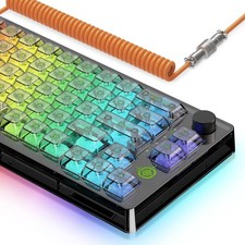 65 Hot-Swap Wired Mechanical Gaming Keyboard Programmable with Transparent 6...