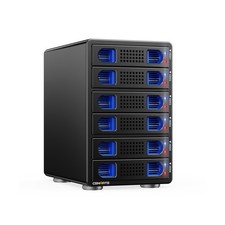 6 Bay Hard Drive Enclosure with Cooling Fan for 2.5  /3.5" SATA HDD/SSD wit