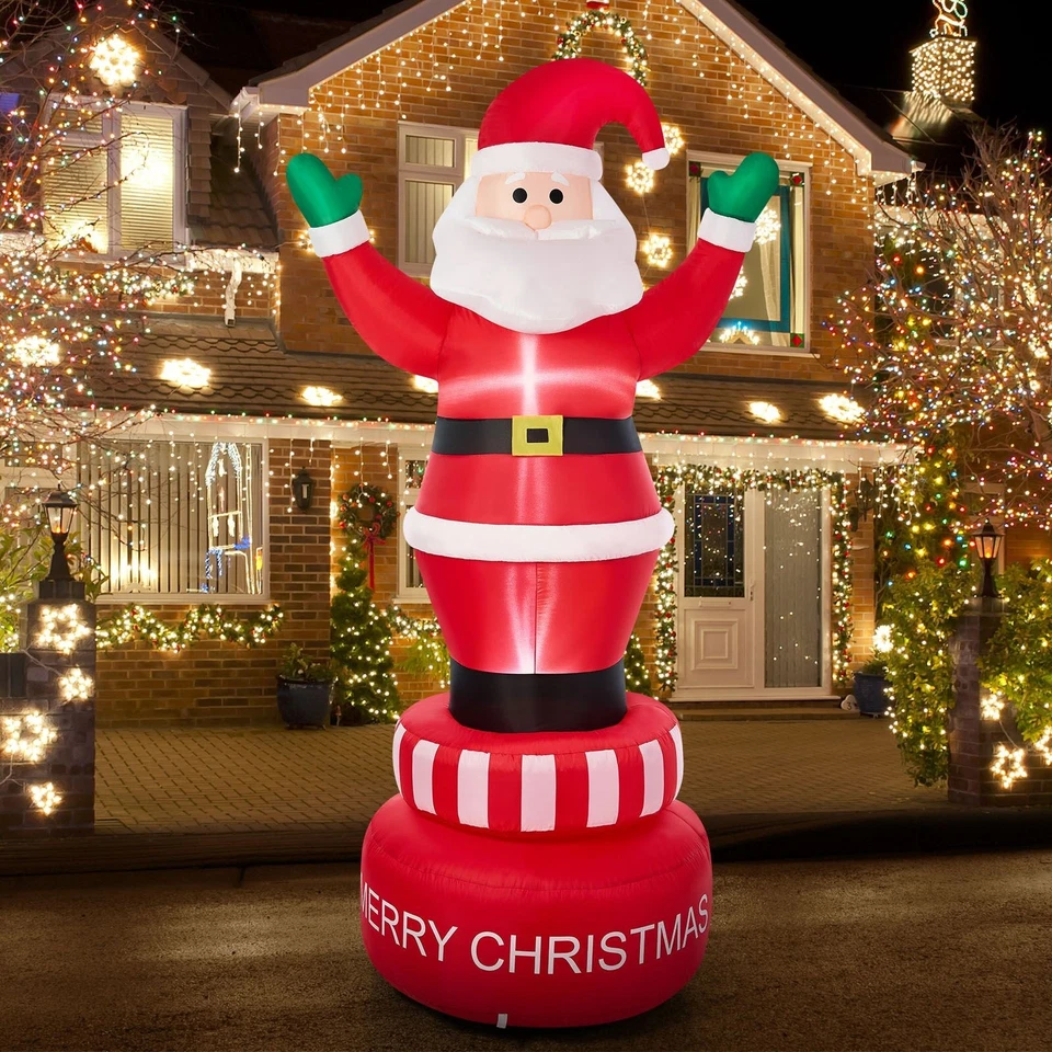 Tinseltown 2.4M Christmas Inflatable Spinning Santa Claus Xmas Decor LED Outdoor