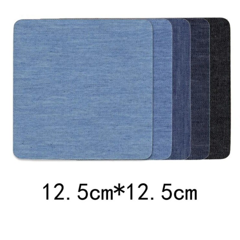 5 Colors DIY Iron on Denim Fabric Patches for Clothing Jeans Repair Kit ...