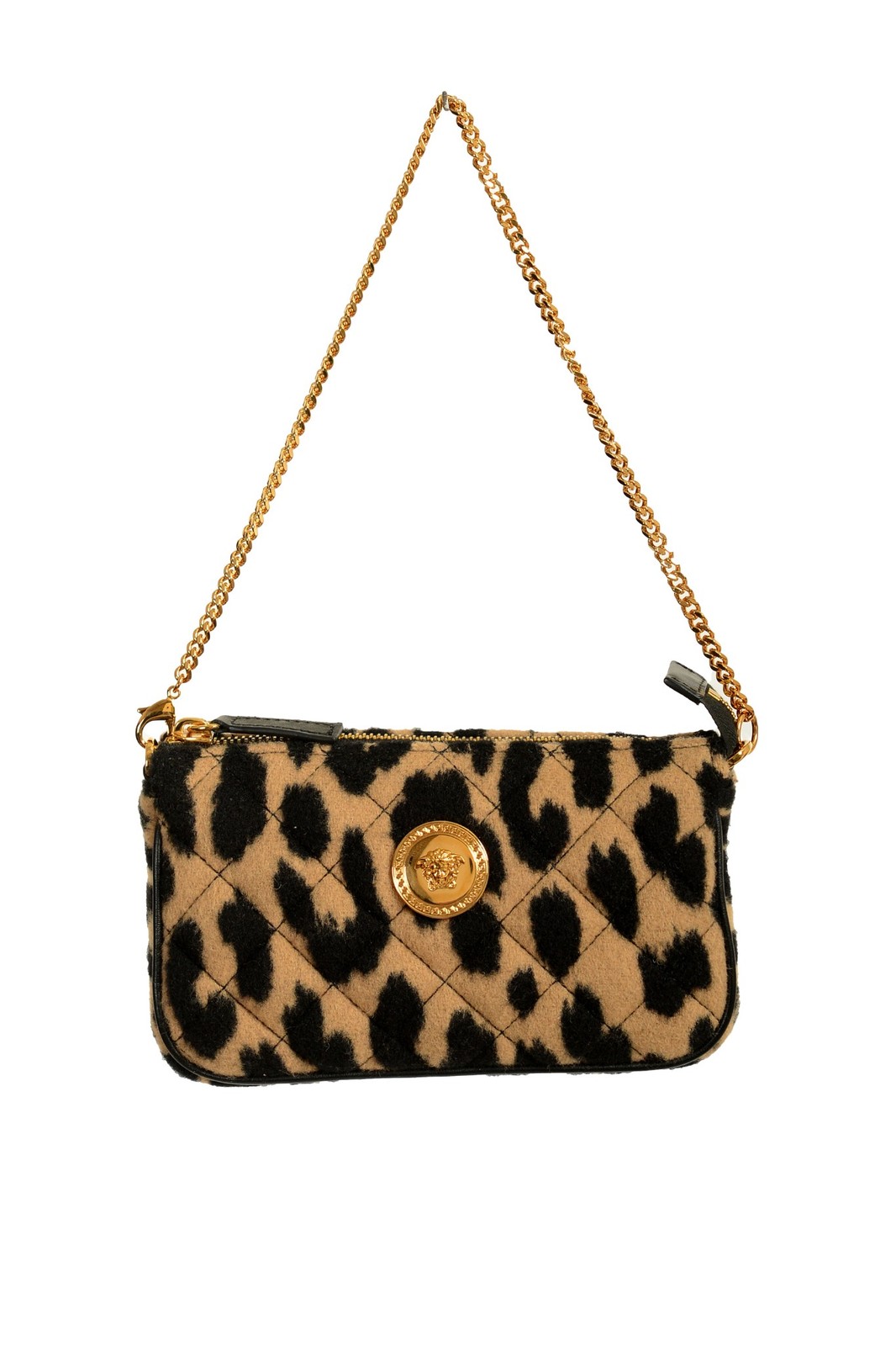 Versace Womens Mini 100 Wool Gold Medusa Quilted Handbag Shoulder Bag 94490₽