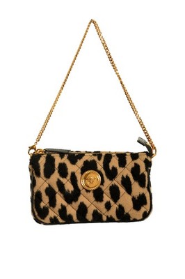 Versace Women's Mini 100% Wool Gold Medusa Quilted Handbag Shoulder Bag