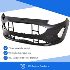 Fits Ford Fiesta Mk8 2017- Front Bumper W/O Sensor Holes Primed Standard Models